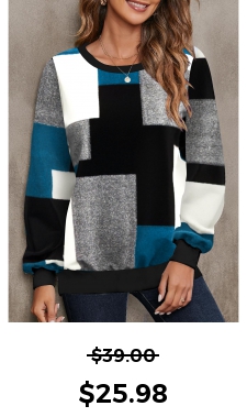 ROTITA Geometric Print Multi Color Round Neck Sweatshirt