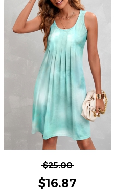 Mint Green Pleated Design Sleeveless Dress