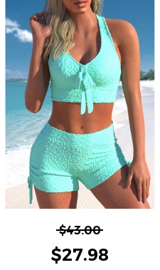 ROTITA Criss Cross Mint Green Bowknot Bikini Top