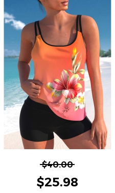 ROTITA Multi Color Floral Print Tankini Top