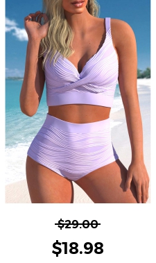 ROTITA Light Purple Criss Cross Bikini Top
