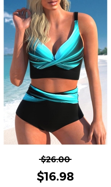 ROTITA Cyan Wide Strap Ombre Bikini Top