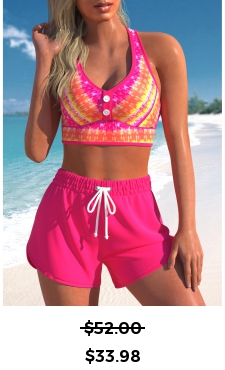 ROTITA Criss Cross Hot Pink Bikini Set