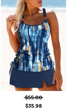 ROTITA Circular Ring Dusty Blue Tankini Set