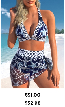 ROTITA Mesh Navy Animal Print High Waisted Bikini Set