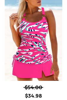 ROTITA Circular Ring Hot Pink Tankini Set