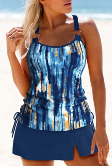 ROTITA Circular Ring Dusty Blue Tankini Set