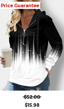 ROTITA Long Sleeve Ombre Quarter Zip Hoodie