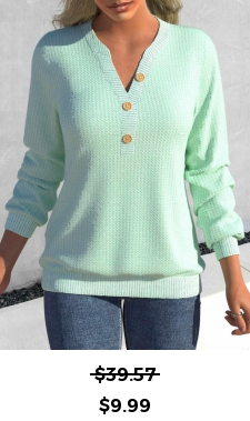 ROTITA Split Mint Green Long Sleeve Sweatshirt