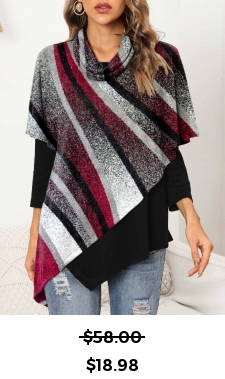 ROTITA Plus Size Geometric Print Long Sleeve Asymmetric Hem Sweatshirt