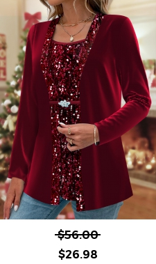 ROTITA Fake 2in1 Wine Red Square Neck T Shirt