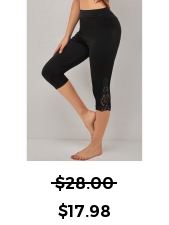 ROTITA Black High Waisted Elastic Waist Capri Leggings