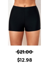 ROTITA Mid Waisted Black Elastic Detail Swimwear Shorts