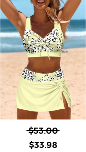 ROTITA Patchwork Light Yellow Leopard Bikini Set