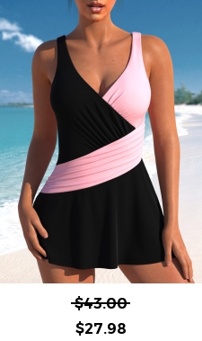 ROTITA Black One Piece Swimdress
