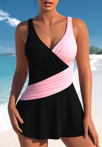 ROTITA Black One Piece Swimdress