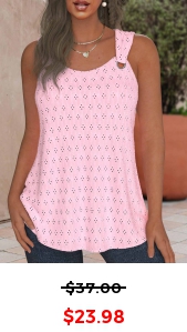 ROTITA Textured Fabric Pink Scoop Neck Tank Top