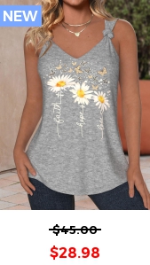 ROTITA Twist Daisy Print Light Grey Marl Sleeveless Tank Top