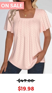 ROTITA Textured Fabric Dusty Pink Square Neck T Shirt