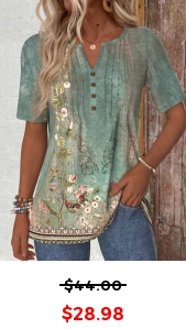 ROTITA Tuck Stitch Random Floral Print Sage Green T Shirt